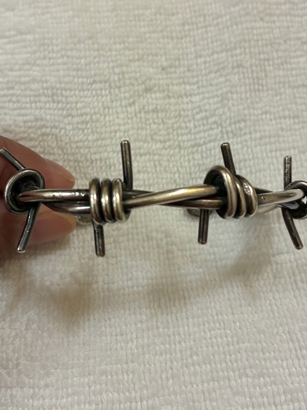 Sterling Silver Barbed Wire Style Bracelet - Silver Women’s Jewelry